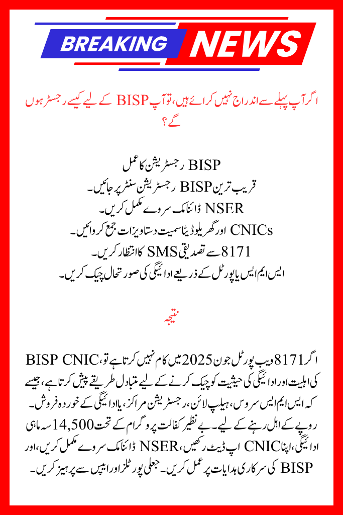 Is the BISP Web Portal Not Operational? Easy Methods for Verifying CNIC for June BISP Payment