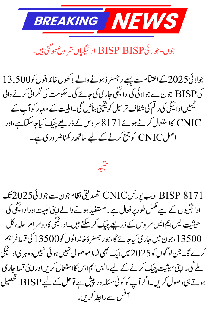 Verification of CNIC for BISP 8171