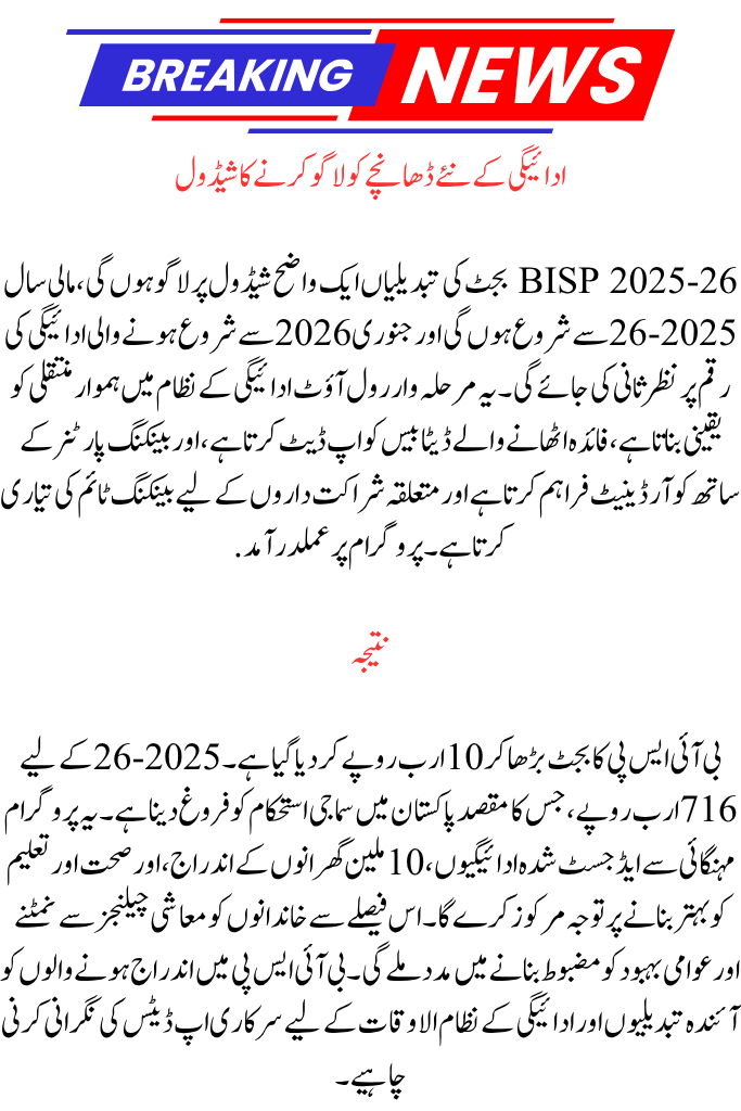 BISP Budget Increase for 2025