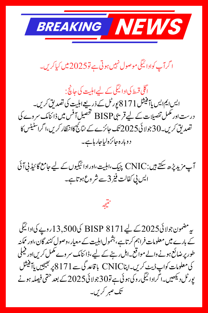 Complete Guide to the BISP 8171 Eligibility Check SMS Portal for July 2025